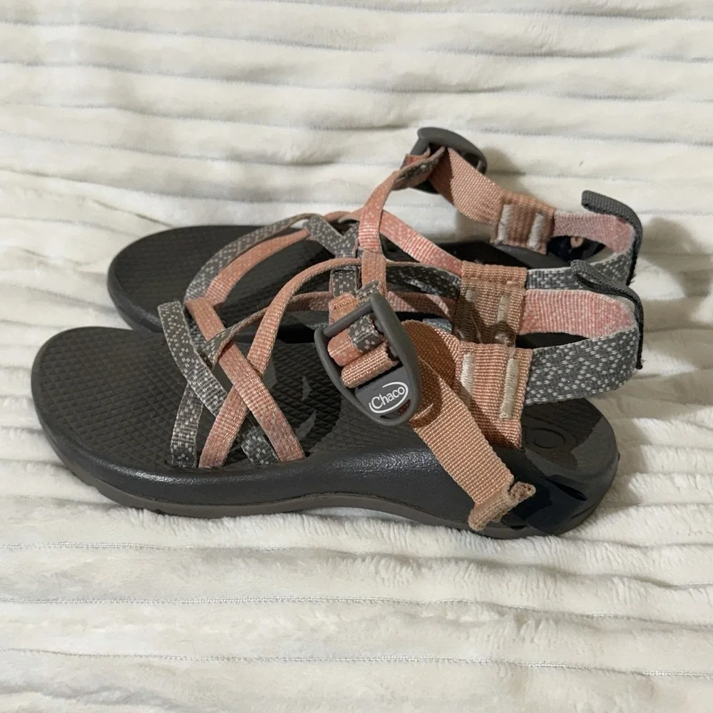 Chaco Kids ZX/1 EcoTread Sandal Vegan Pink Burlap Heather Size 1 Beach Resortwea